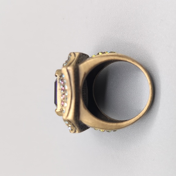 Heidi Daus| Purple Amethyst With Tricolored Crystal Accents Octagon Ring - Picture 7 of 10